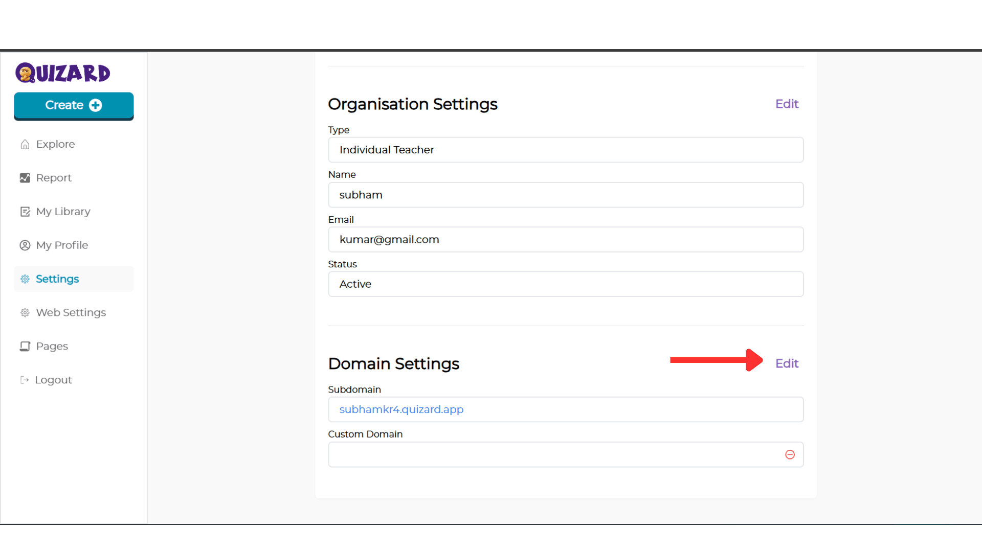 Domain Settings